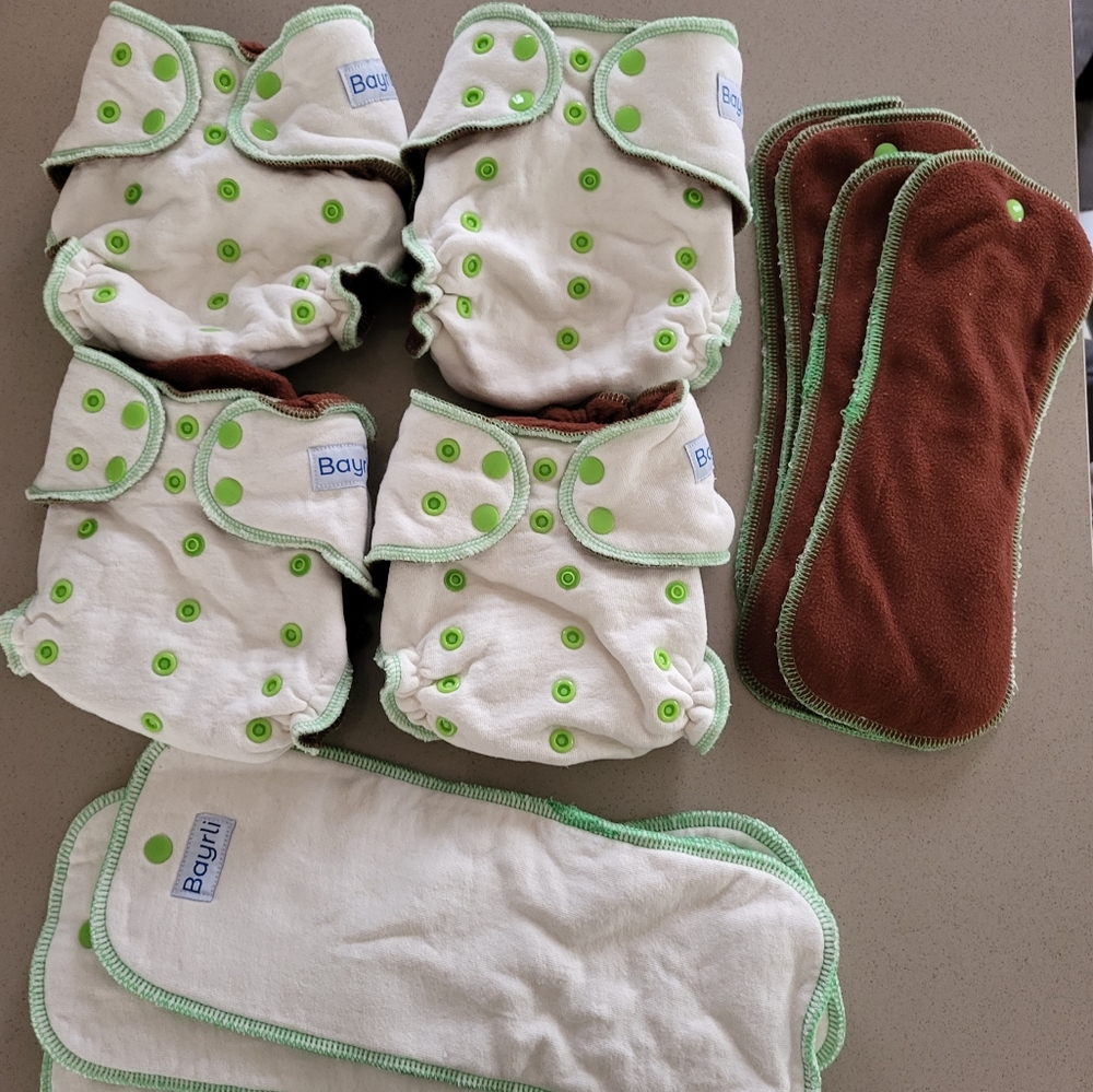 Lot of 4 Bayrli fitted cloth diapers